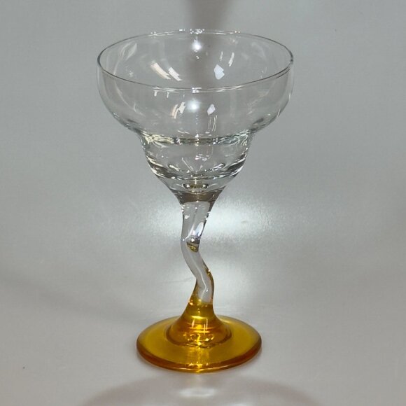 PartyLite Handmade Casa Glass Pitcher & Margarita Glass Set With Colorful Bases - Picture 15 of 16